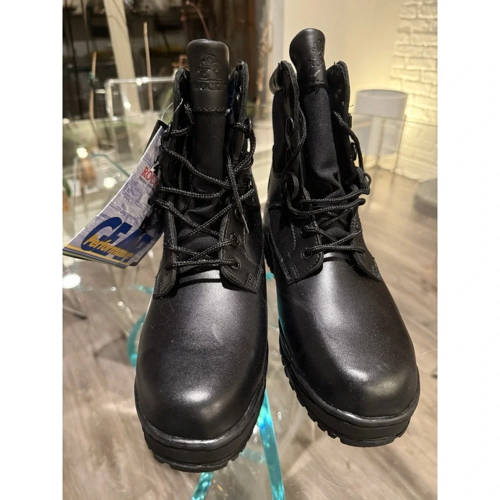 NWT Rocky 1st Med Waterproof Leather‎ Work Combat Boots Size 8M Black 911250